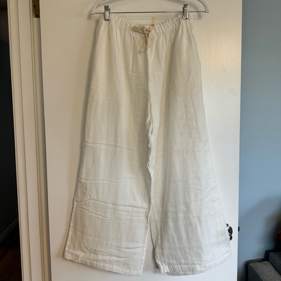 NWOT 100% cotton gauze sleepwear bottoms L/XL large extra large white breathable - Picture 2 of 13